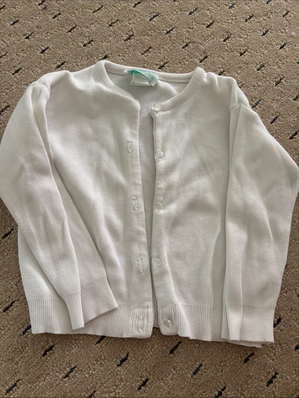 Julius Berger cardigan classic white pearl buttons 2T cotton